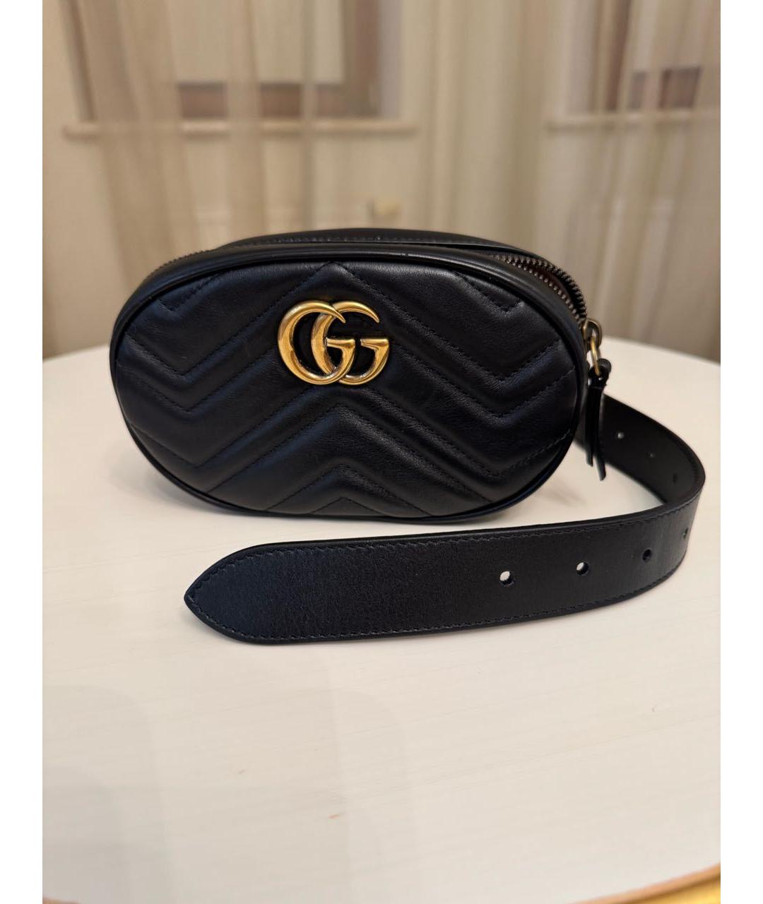 GUCCI Черная кожаная поясная сумка, фото 5