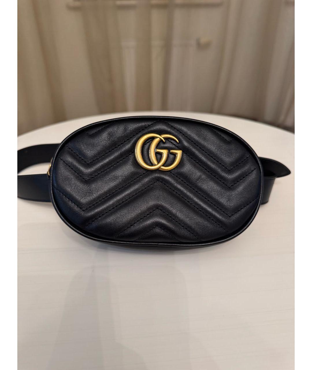 GUCCI Черная кожаная поясная сумка, фото 2
