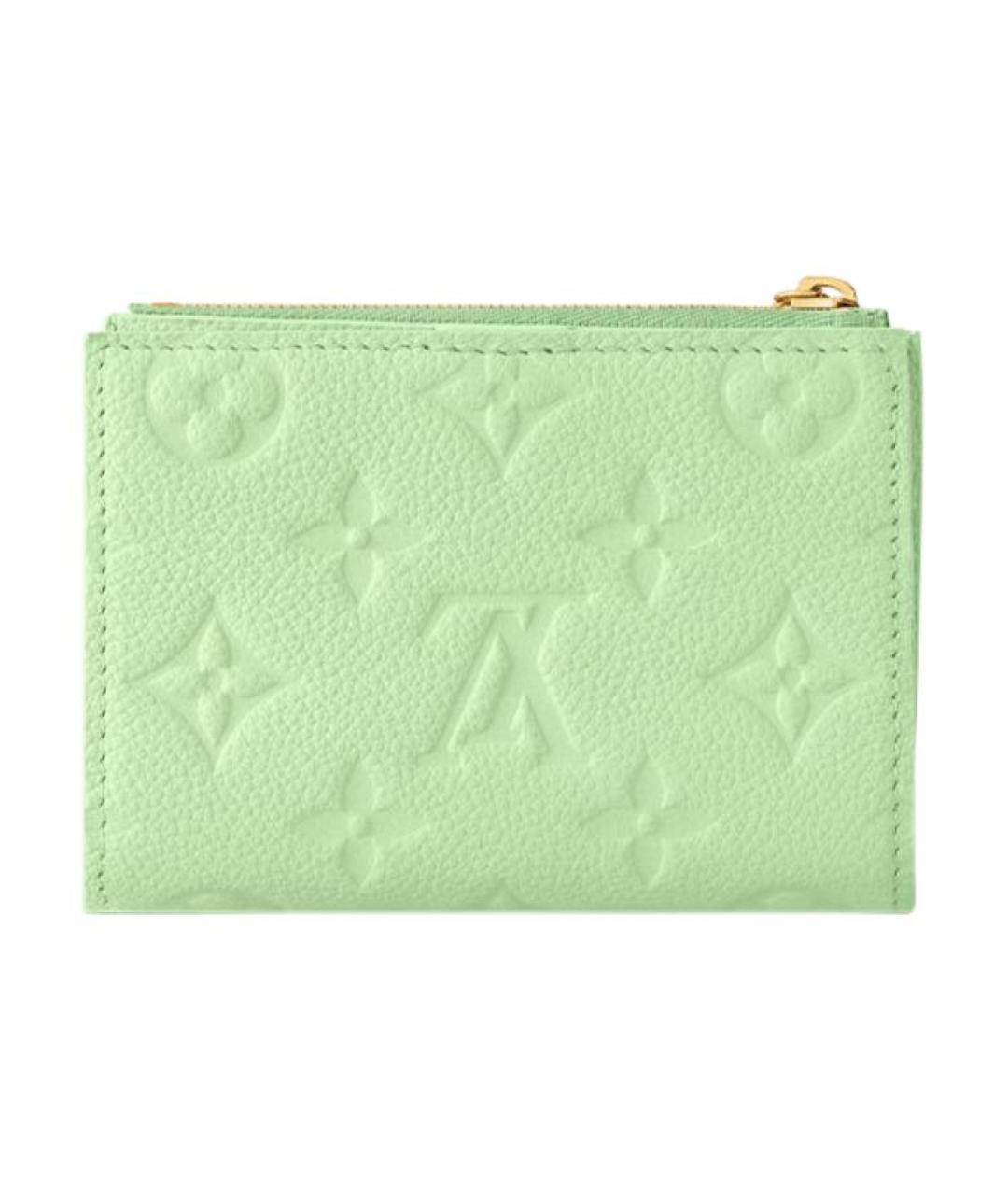 LOUIS VUITTON Салатовый кожаный кошелек, фото 3