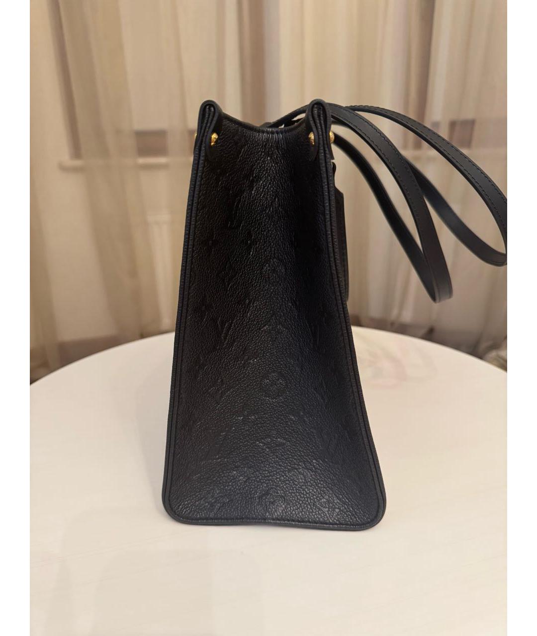 LOUIS VUITTON Черная кожаная сумка тоут, фото 5