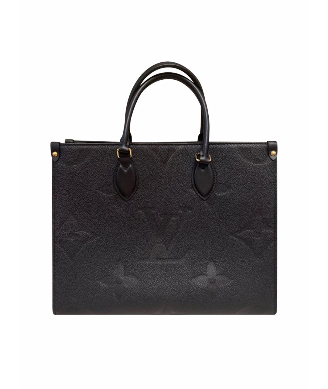 LOUIS VUITTON Черная кожаная сумка тоут, фото 1