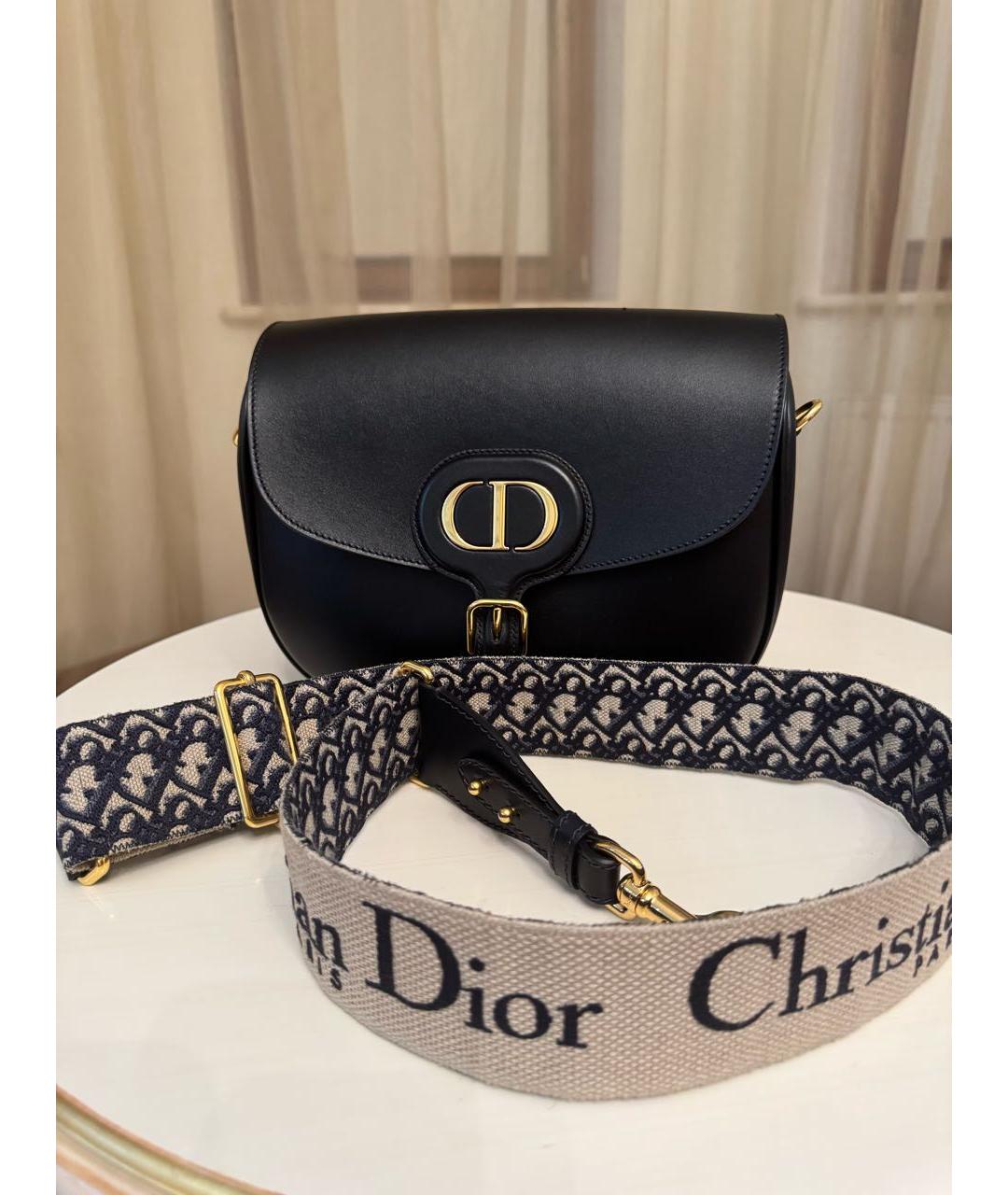 CHRISTIAN DIOR Черная кожаная сумка через плечо, фото 2