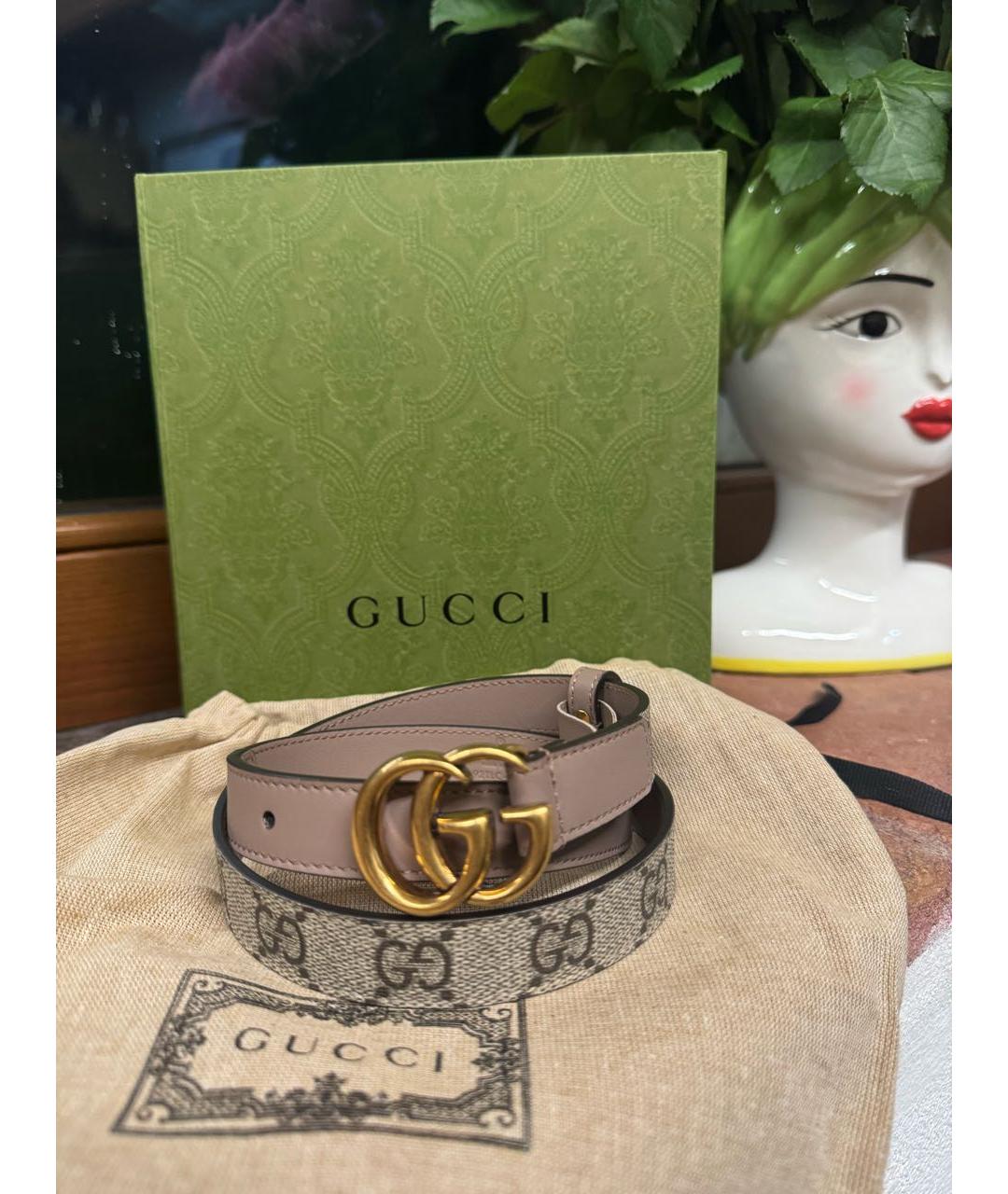 GUCCI Розовый кожаный ремень, фото 3