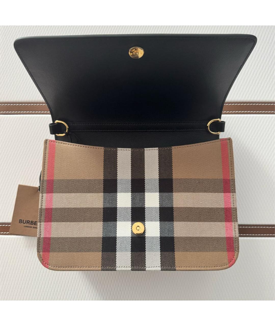 BURBERRY Черная кожаная сумка через плечо, фото 2