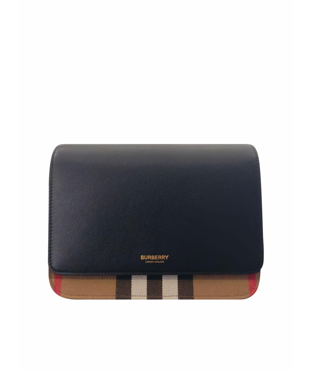 BURBERRY Черная кожаная сумка через плечо, фото 1