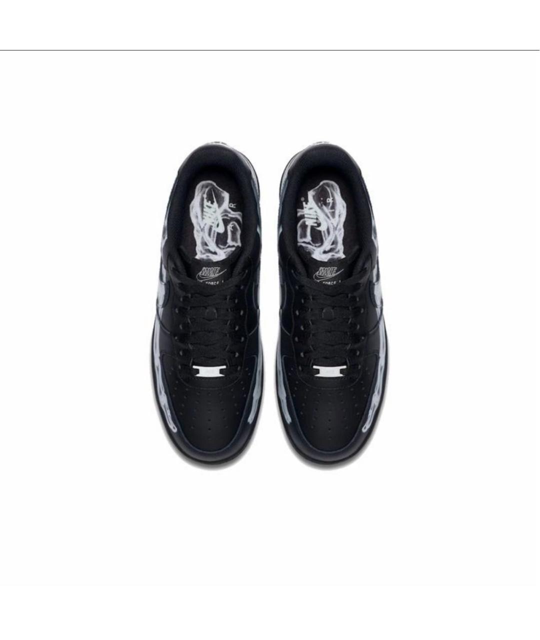 NIKE Черные кожаные низкие кроссовки / кеды, фото 3