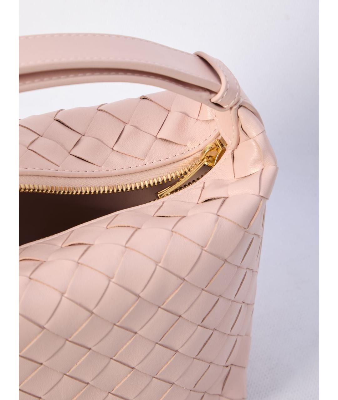 BOTTEGA VENETA Розовая кожаная сумка с короткими ручками, фото 3