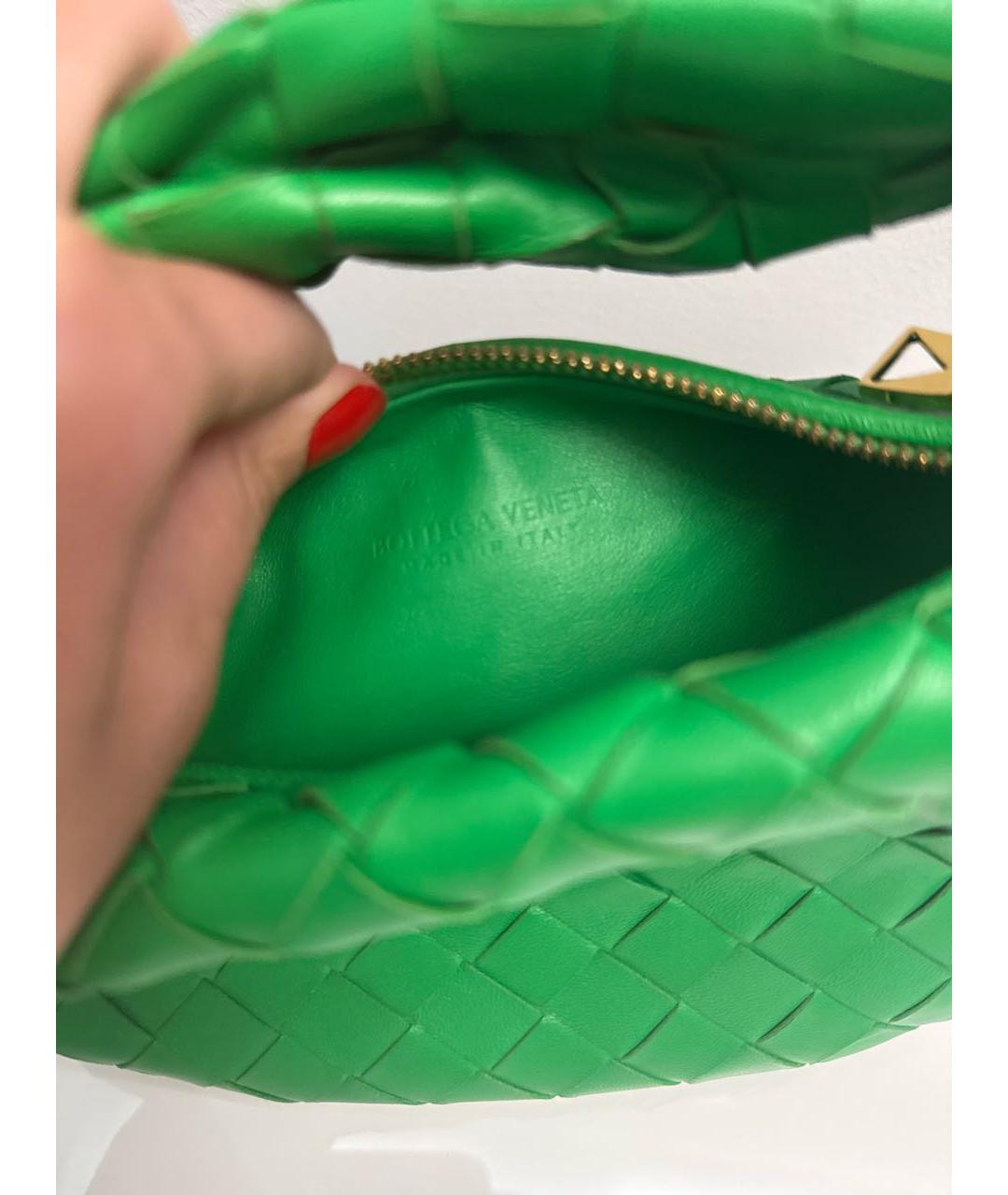BOTTEGA VENETA Зеленая кожаная сумка с короткими ручками, фото 7