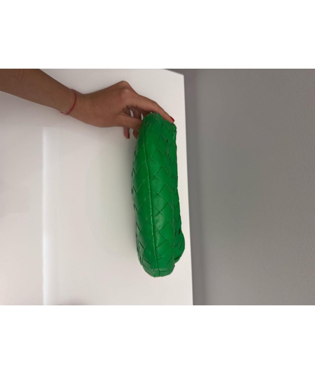BOTTEGA VENETA Зеленая кожаная сумка с короткими ручками, фото 5