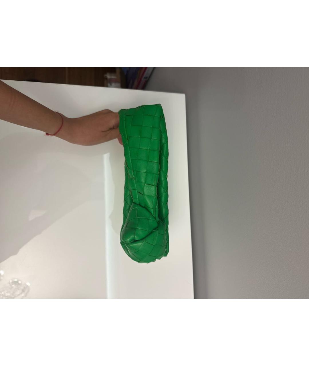 BOTTEGA VENETA Зеленая кожаная сумка с короткими ручками, фото 6