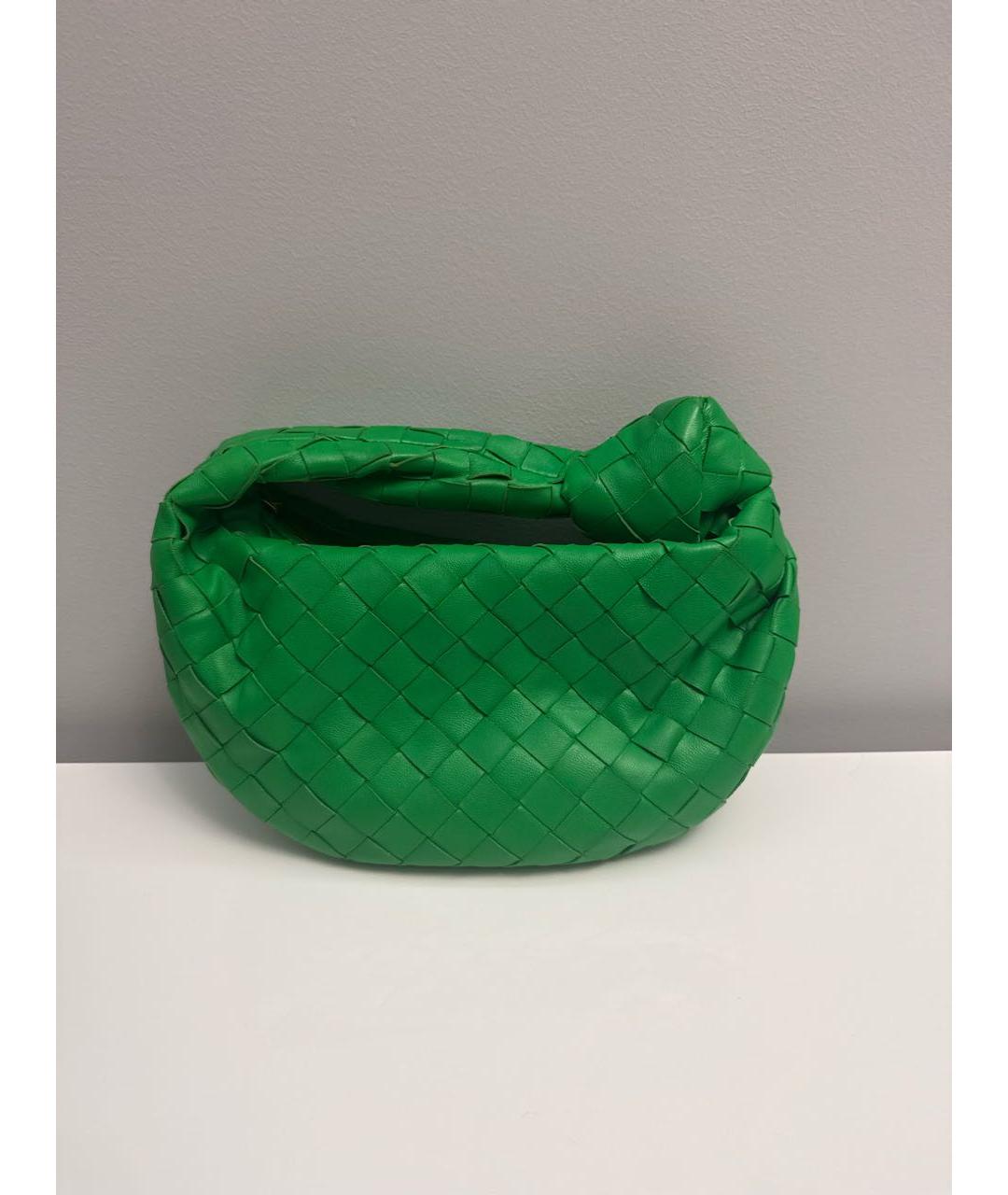 BOTTEGA VENETA Зеленая кожаная сумка с короткими ручками, фото 3