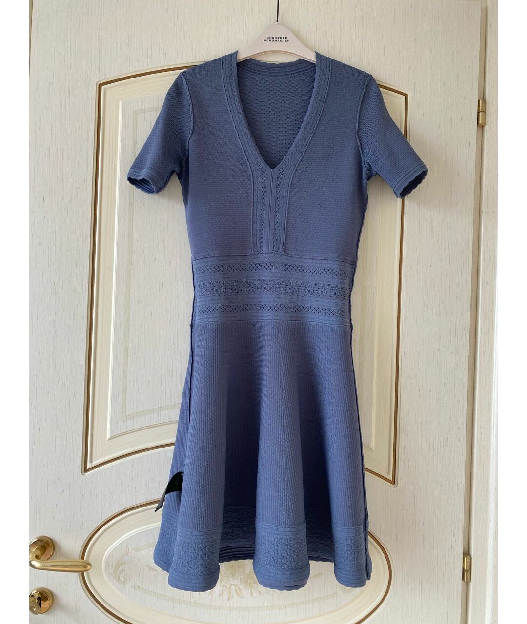 SANDRO Синее вискозное коктейльное платье, фото 4