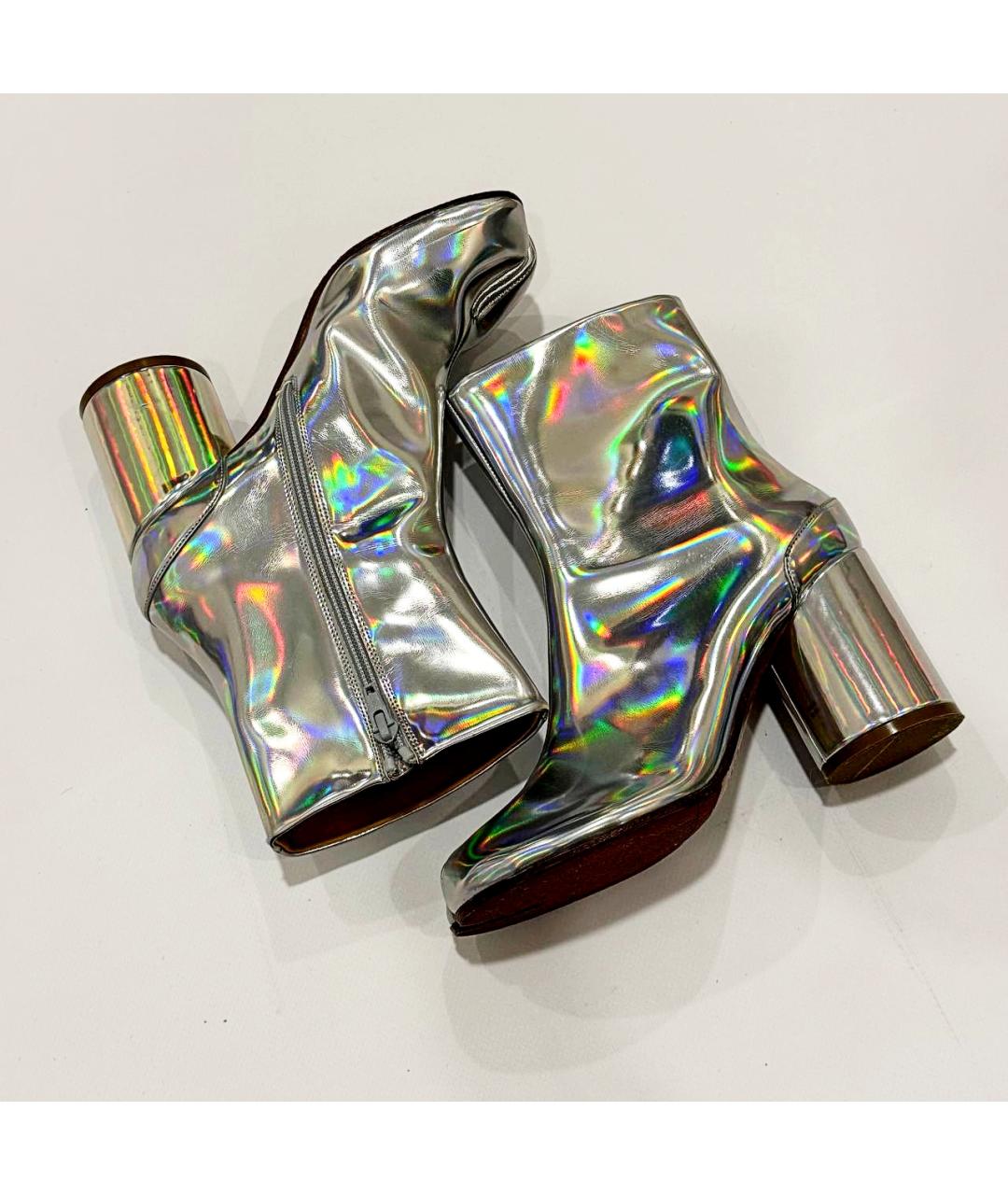 MAISON MARGIELA Серебряные ботинки из лакированной кожи, фото 3