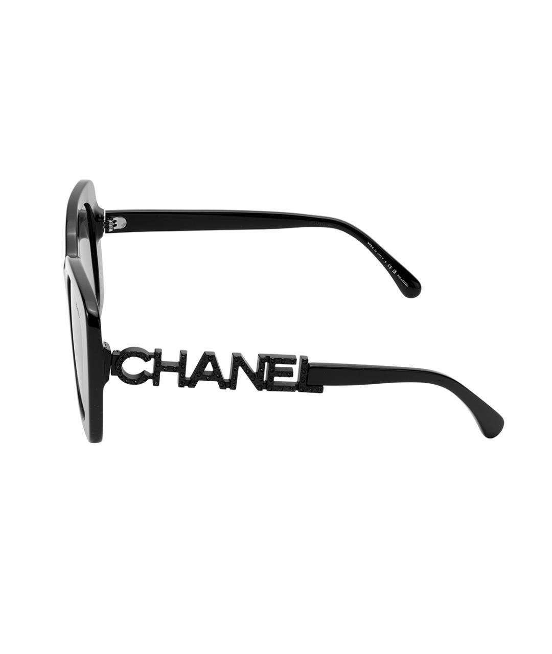 CHANEL Черные пластиковые солнцезащитные очки, фото 3
