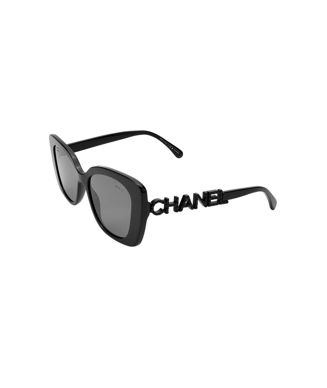CHANEL Черные пластиковые солнцезащитные очки, фото 1