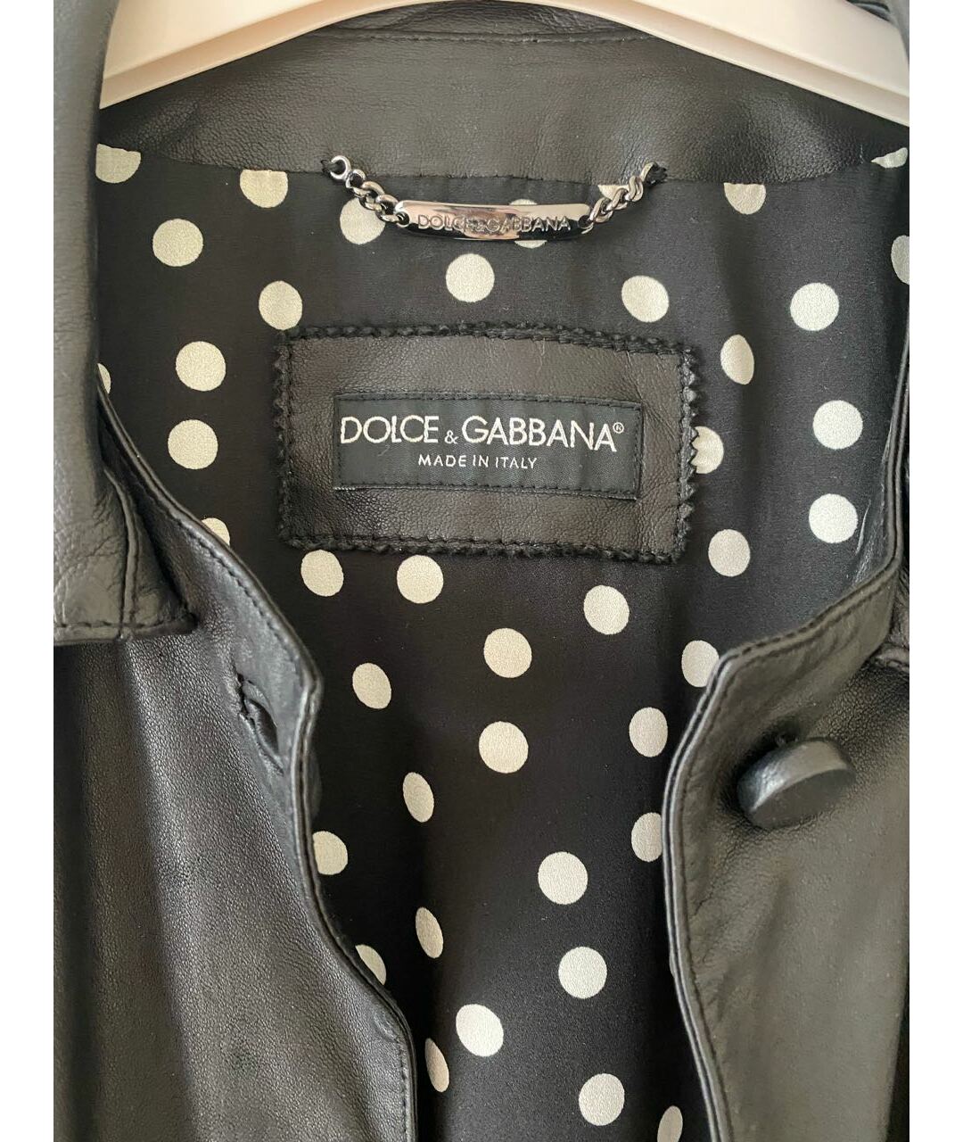 DOLCE&GABBANA Черная кожаная куртка, фото 3