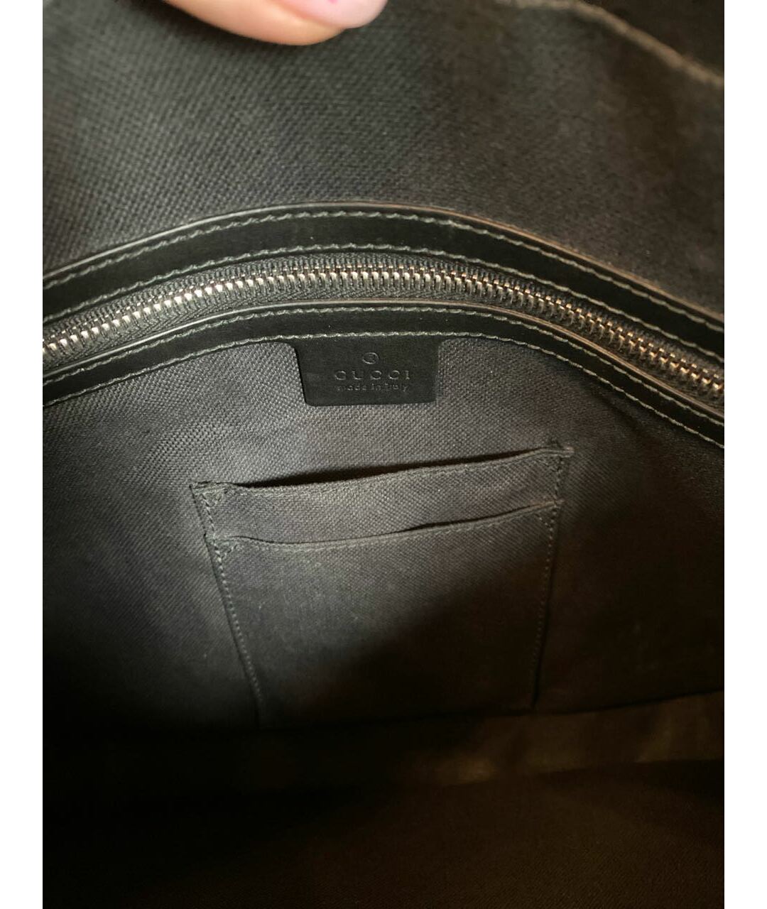 GUCCI Черный кожаный портфель, фото 3