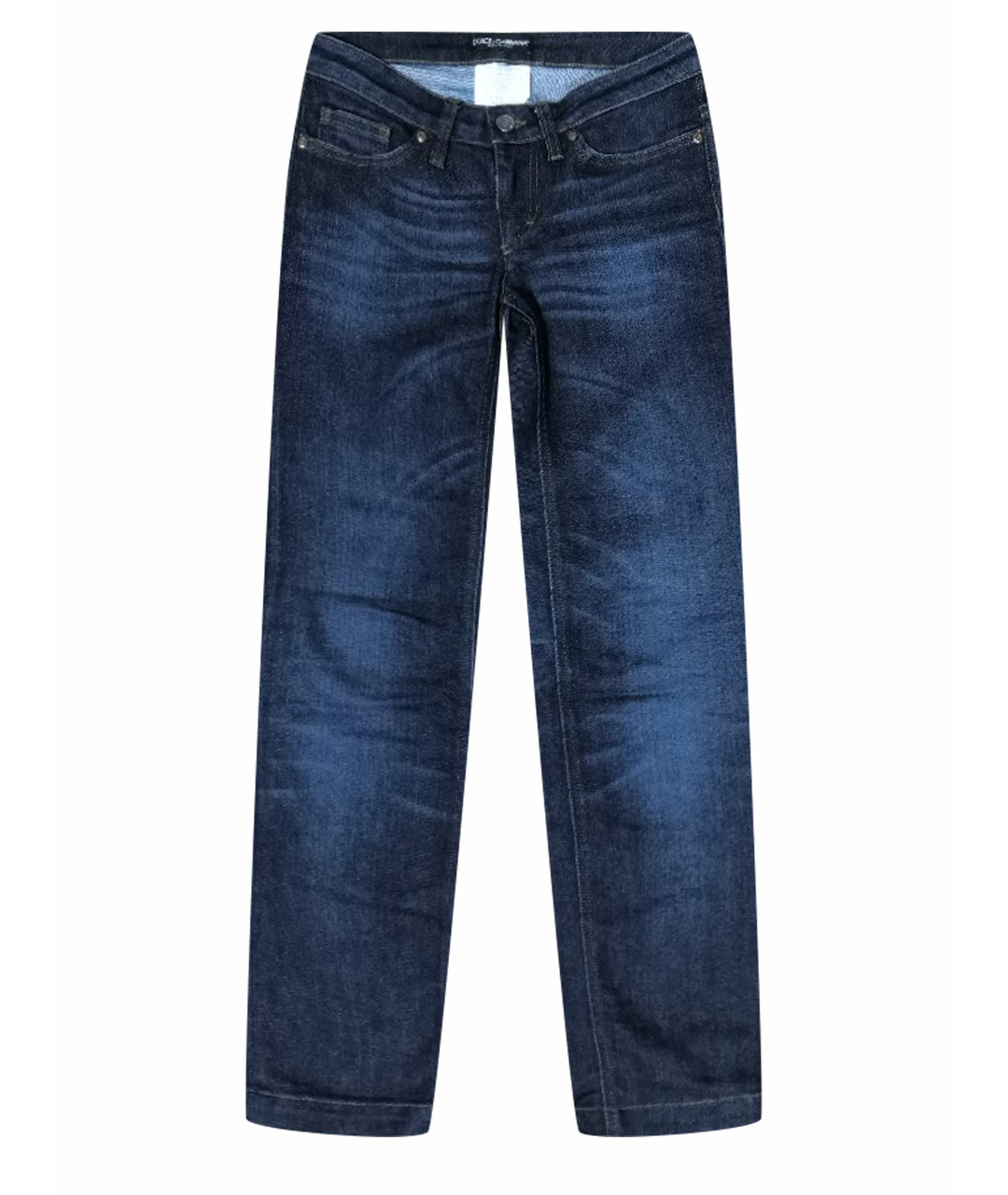 DOLCE&GABBANA Темно-синие хлопко-эластановые джинсы слим, фото 1