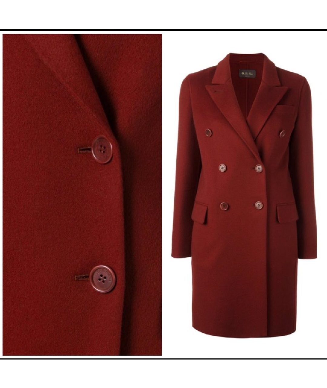 LORO PIANA Бордовое кашемировое пальто, фото 2