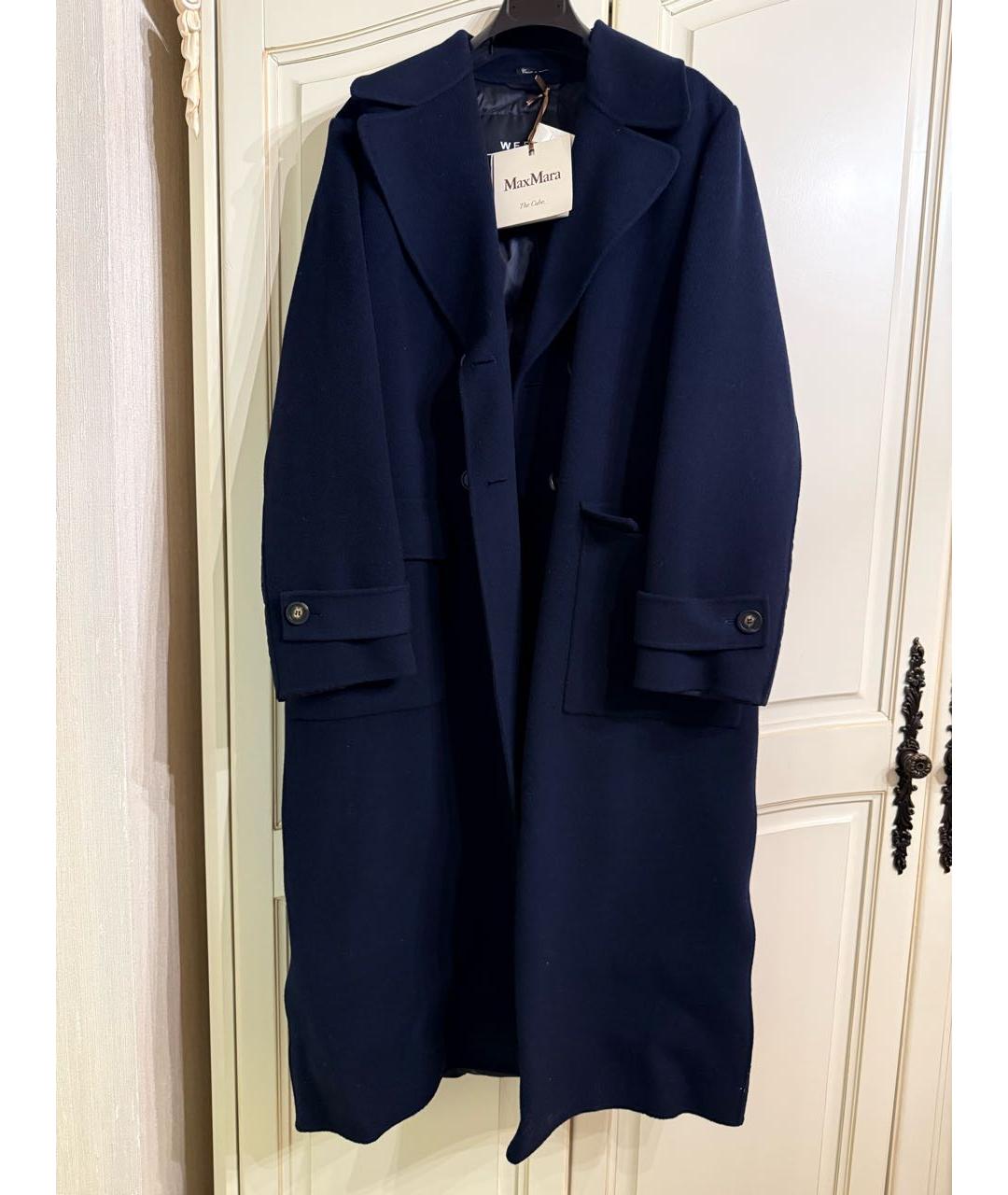 MAX MARA Темно-синее шерстяное пальто, фото 6