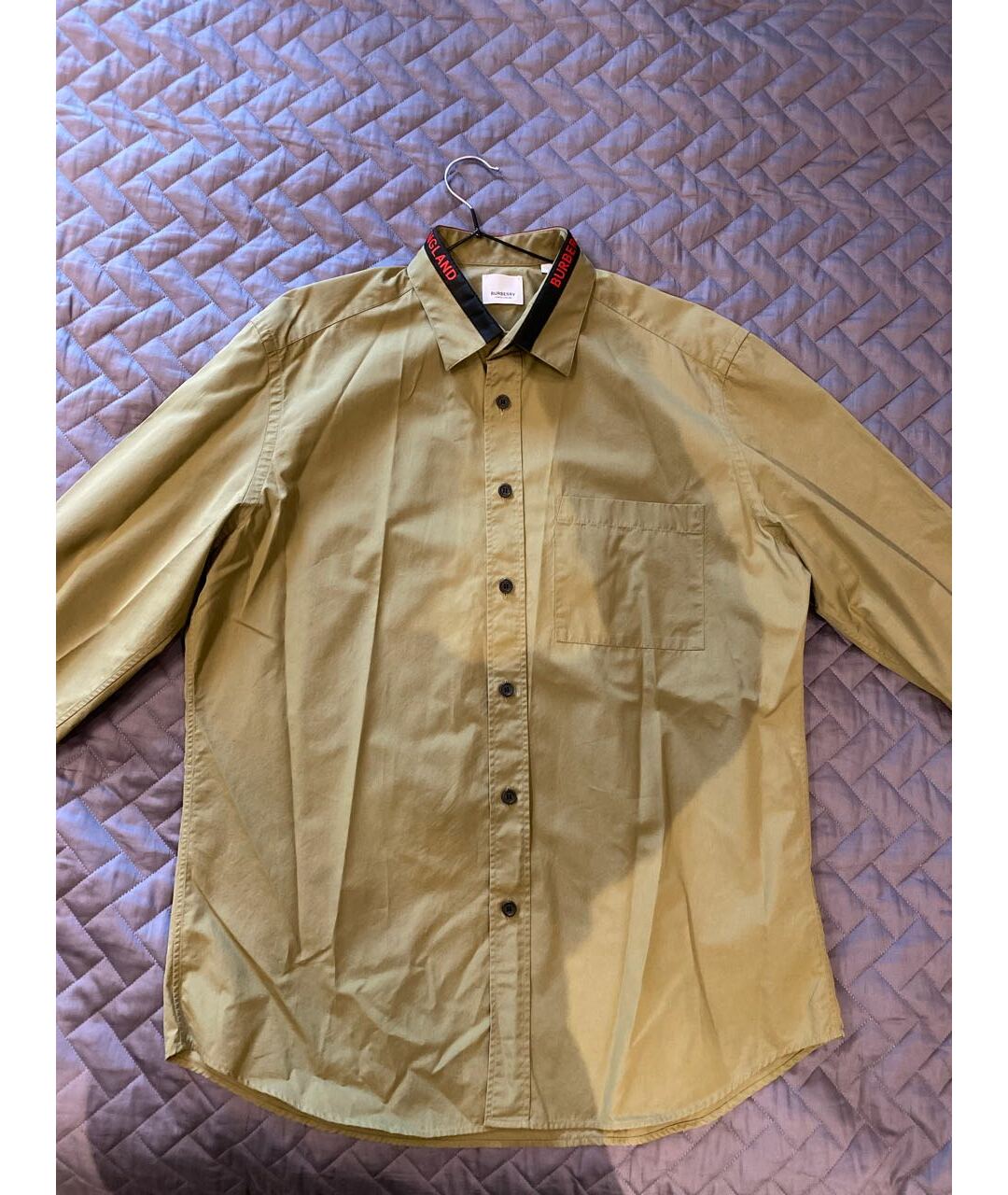 BURBERRY Хаки хлопковая кэжуал рубашка, фото 5
