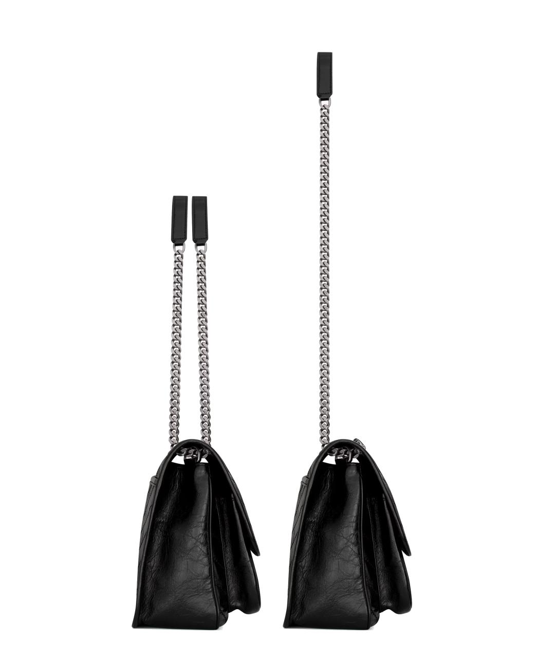 SAINT LAURENT Черная кожаная сумка через плечо, фото 4