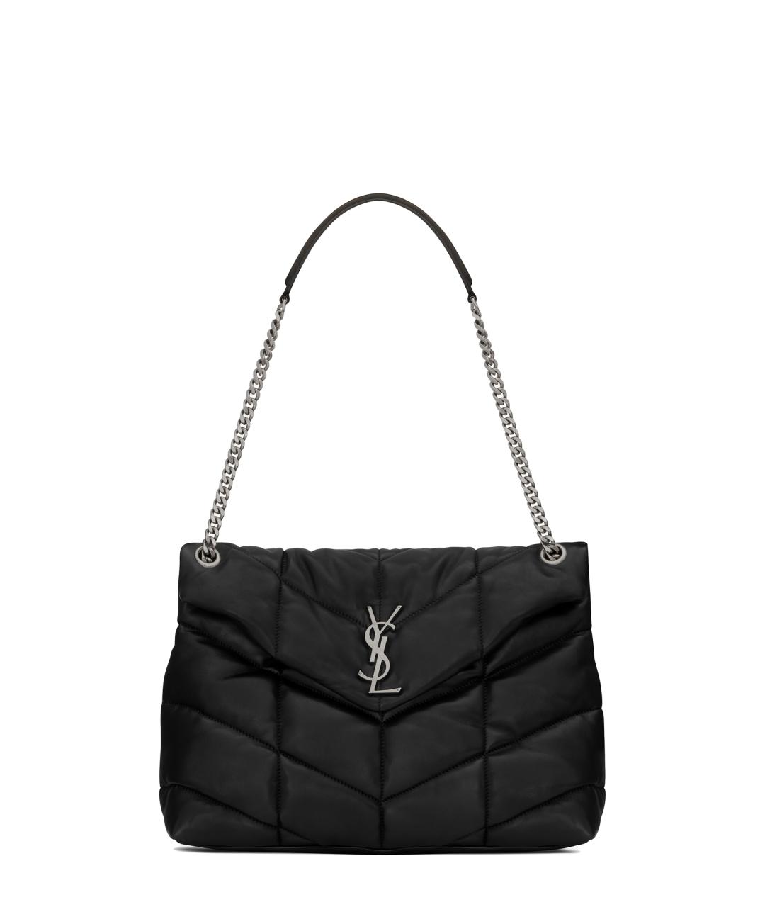 SAINT LAURENT Черная кожаная сумка через плечо, фото 1