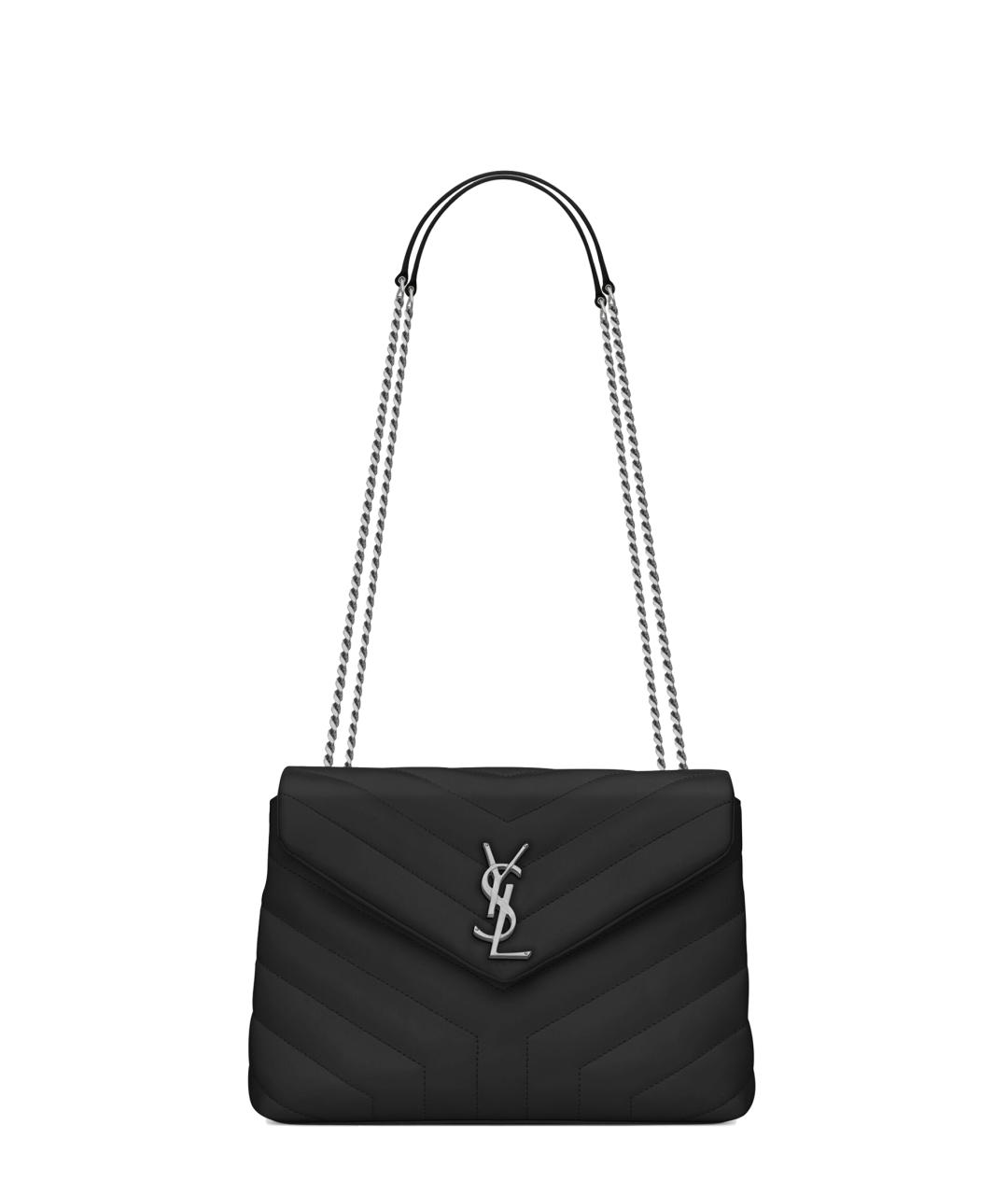 SAINT LAURENT Черная кожаная сумка через плечо, фото 1