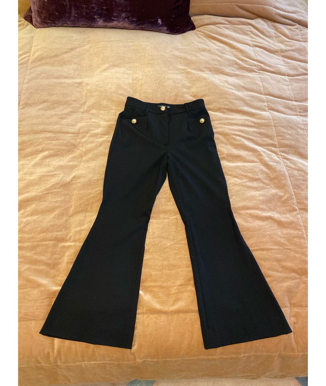 DOLCE&GABBANA Черные шерстяные брюки широкие, фото 8