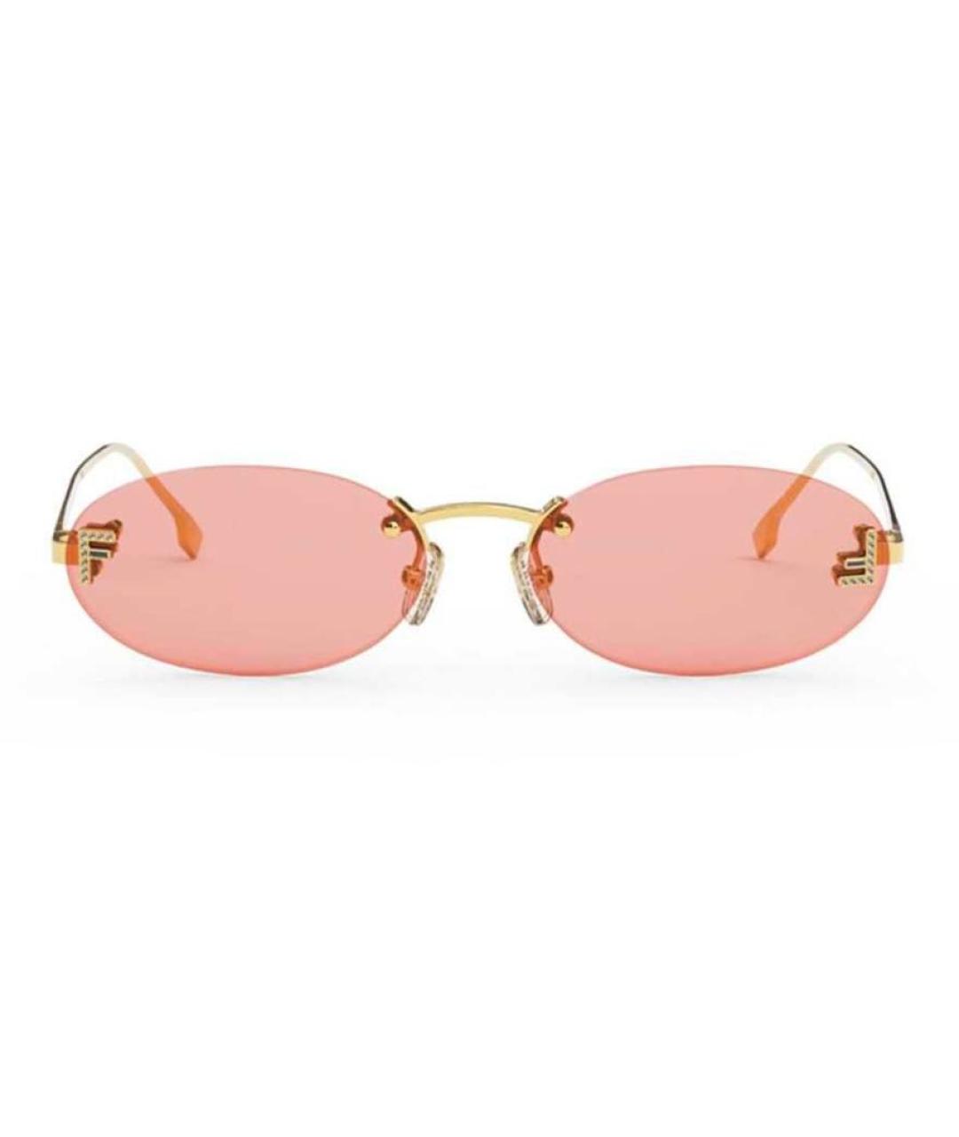 FENDI Коралловые металлические солнцезащитные очки, фото 1