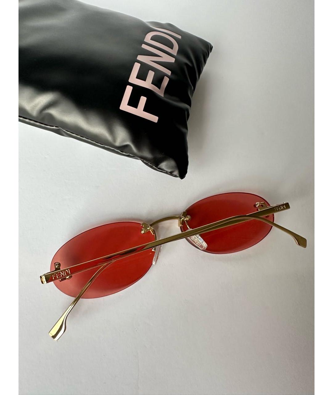 FENDI Коралловые металлические солнцезащитные очки, фото 6