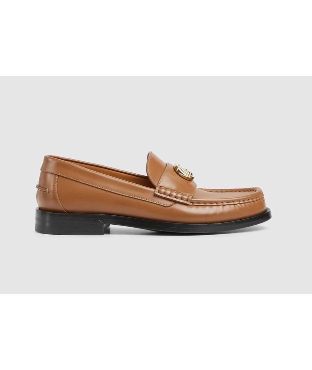GUCCI Коричневые кожаные лоферы, фото 4