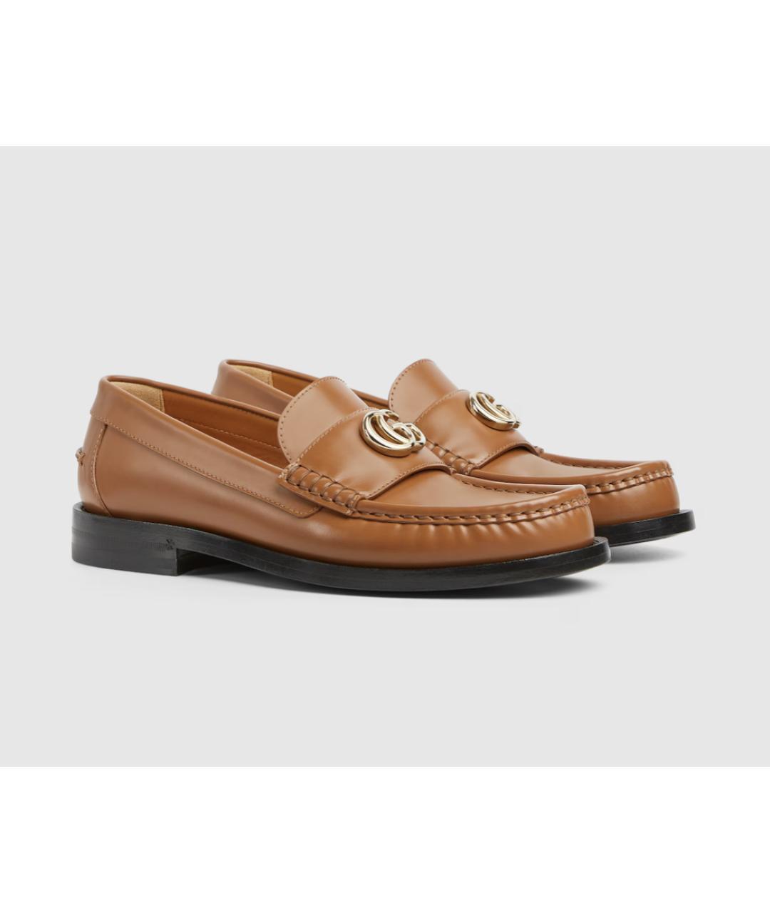 GUCCI Коричневые кожаные лоферы, фото 2