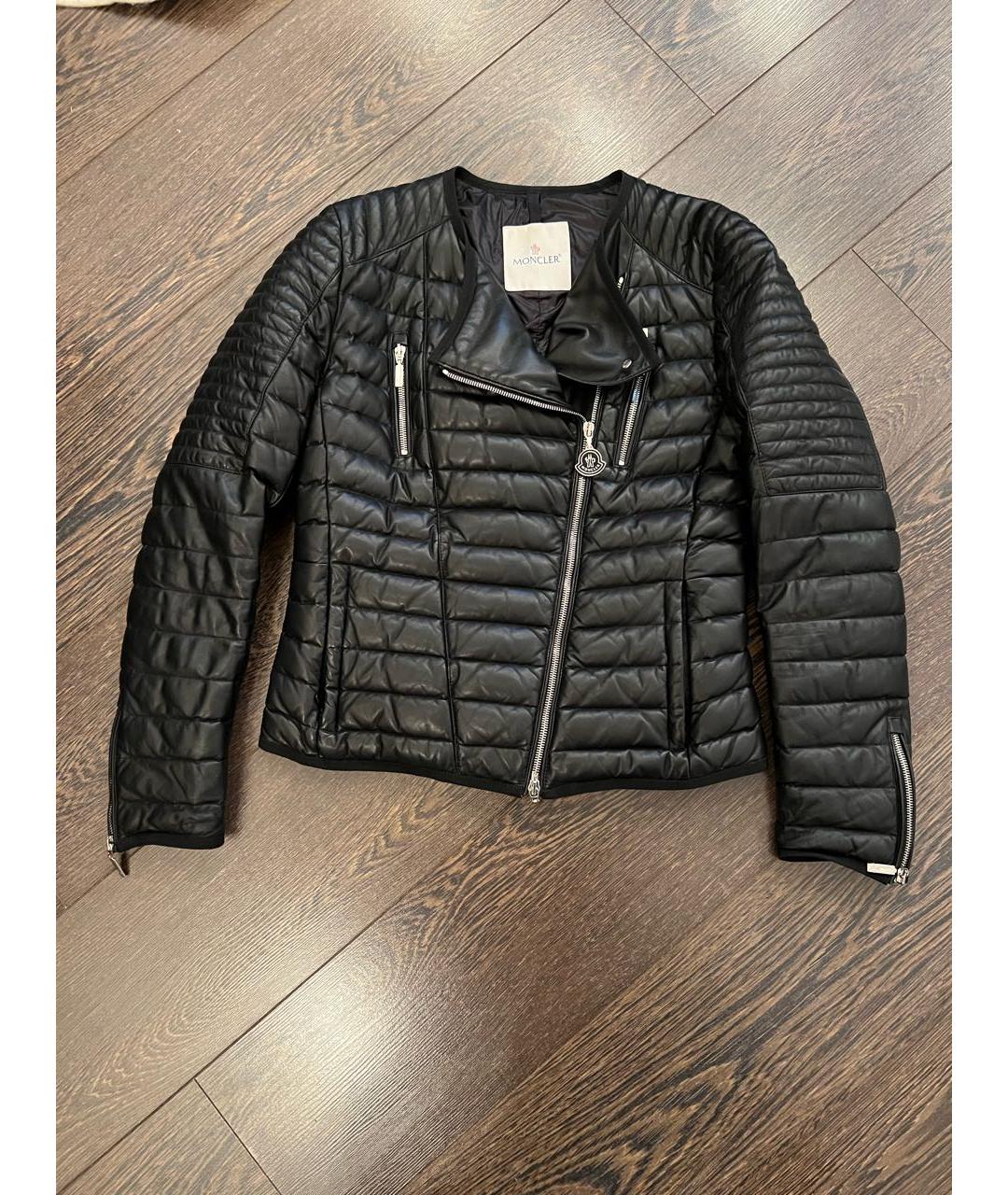 MONCLER Черная кожаная куртка, фото 7