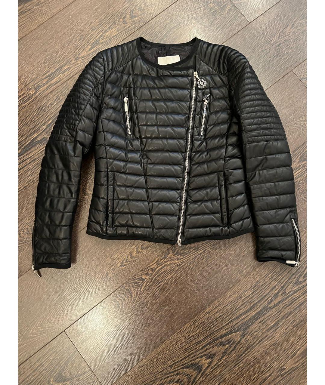 MONCLER Черная кожаная куртка, фото 2