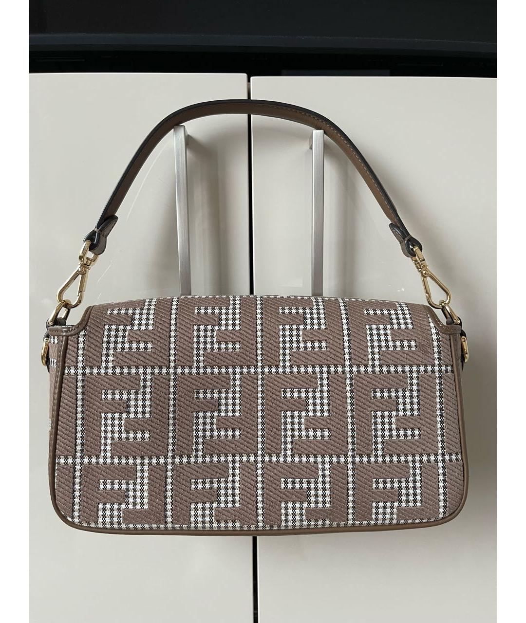 FENDI Коричневая тканевая сумка через плечо, фото 3