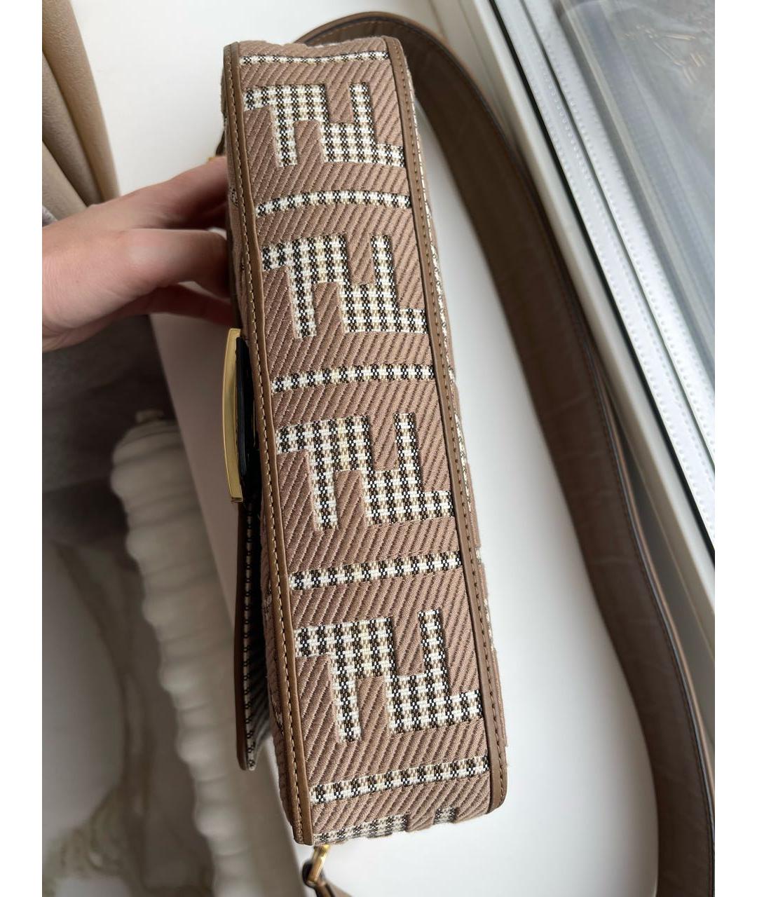 FENDI Коричневая тканевая сумка через плечо, фото 7