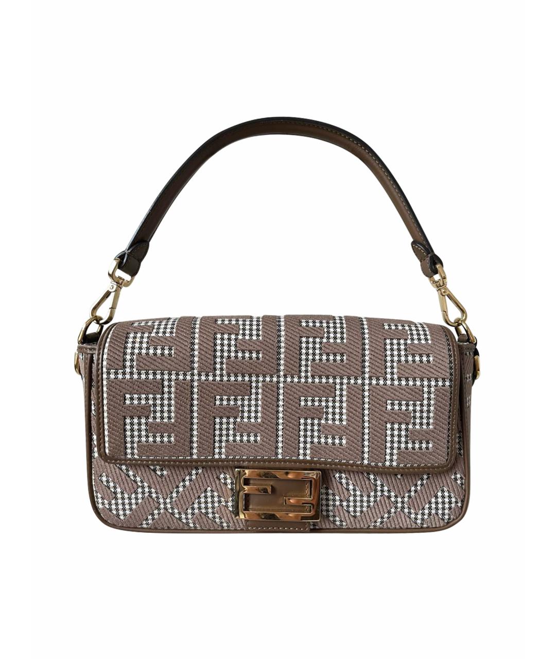 FENDI Коричневая тканевая сумка через плечо, фото 1