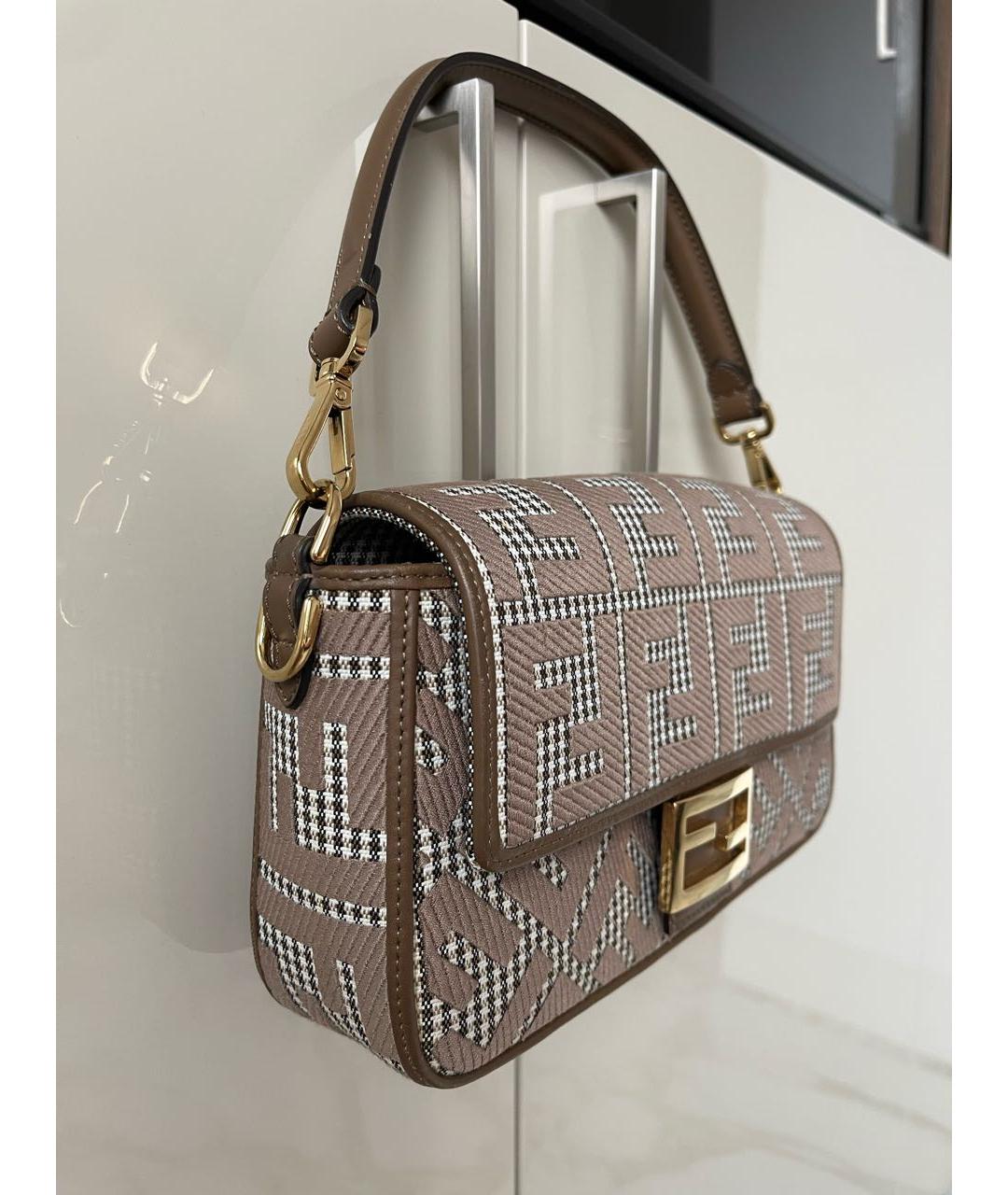 FENDI Коричневая тканевая сумка через плечо, фото 2