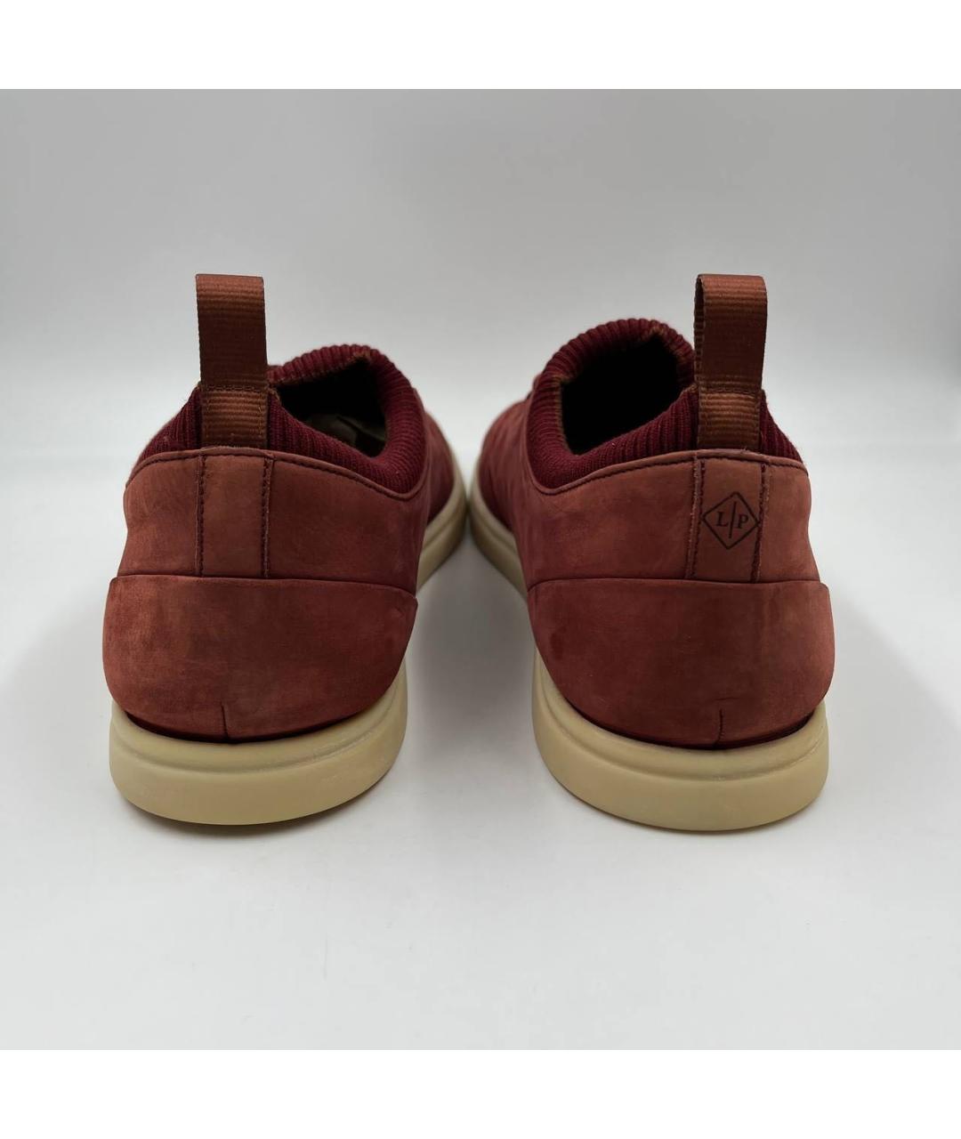 LORO PIANA Бордовые низкие кроссовки / кеды, фото 5