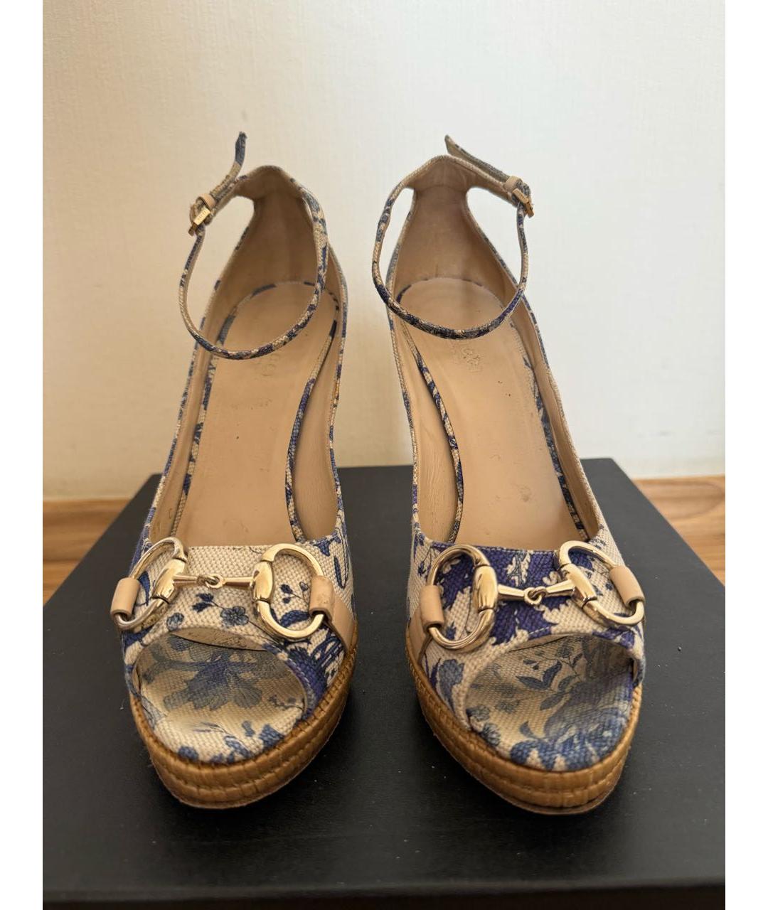 GUCCI Мульти текстильные босоножки, фото 4
