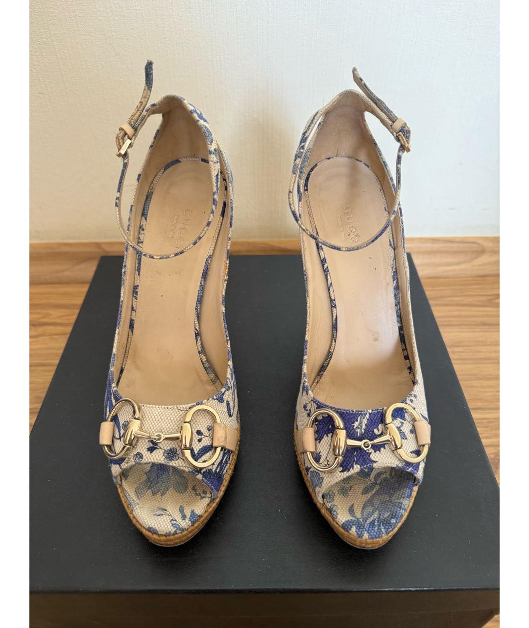 GUCCI Мульти текстильные босоножки, фото 2