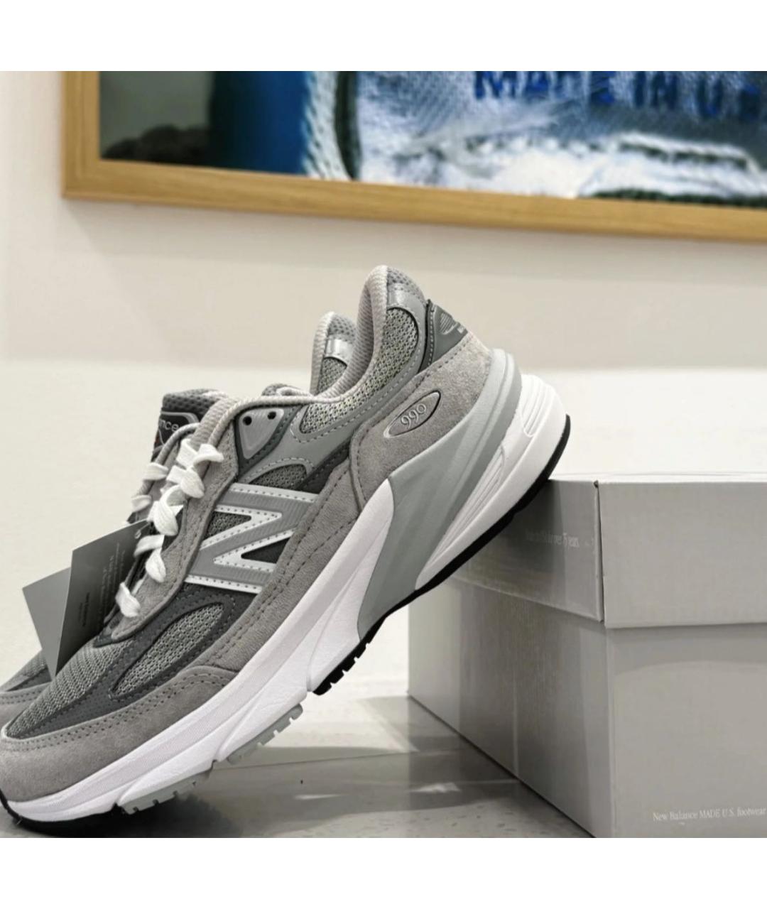 NEW BALANCE Серые замшевые кроссовки, фото 4