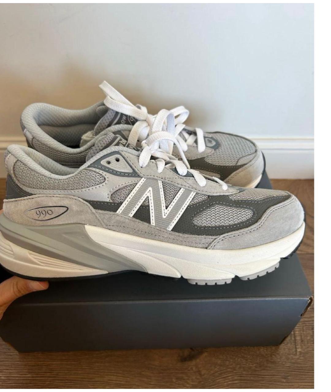 NEW BALANCE Серые замшевые кроссовки, фото 5