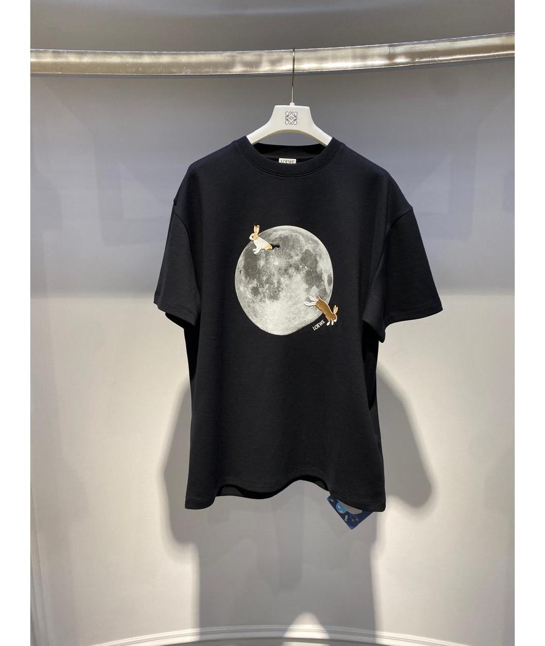 LOEWE Черная хлопковая футболка, фото 2