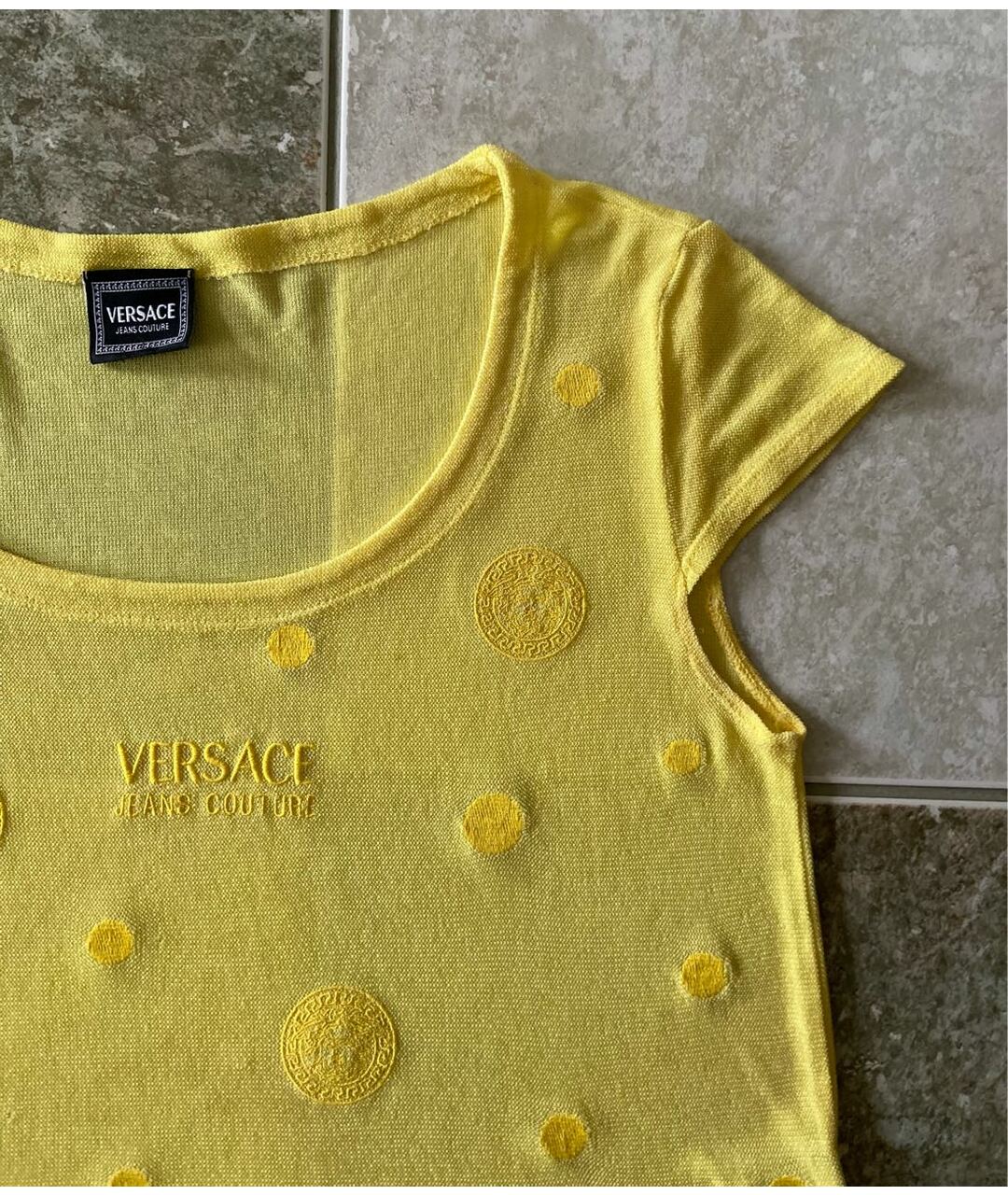 VERSACE VINTAGE Желтая футболка, фото 4