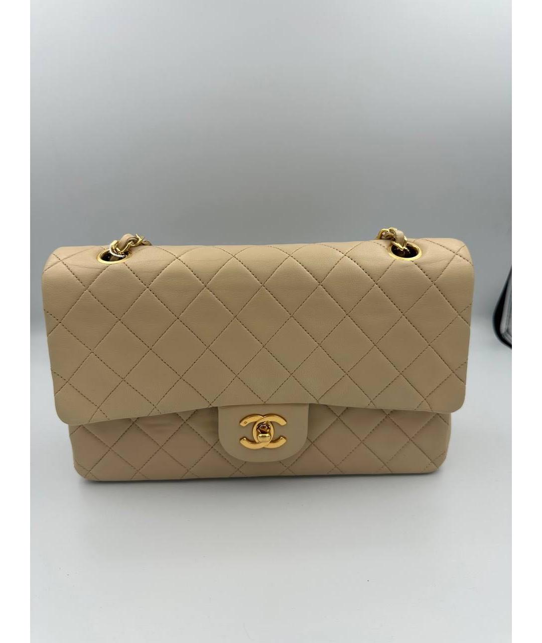 CHANEL Бежевая кожаная сумка через плечо, фото 2