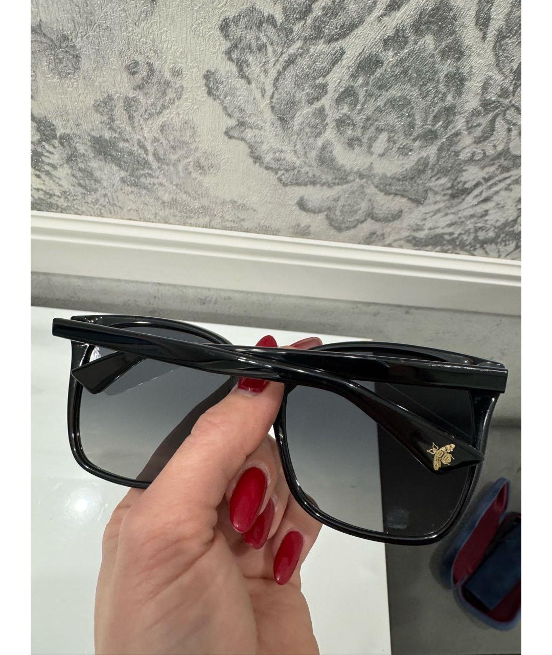 GUCCI Черные пластиковые солнцезащитные очки, фото 4