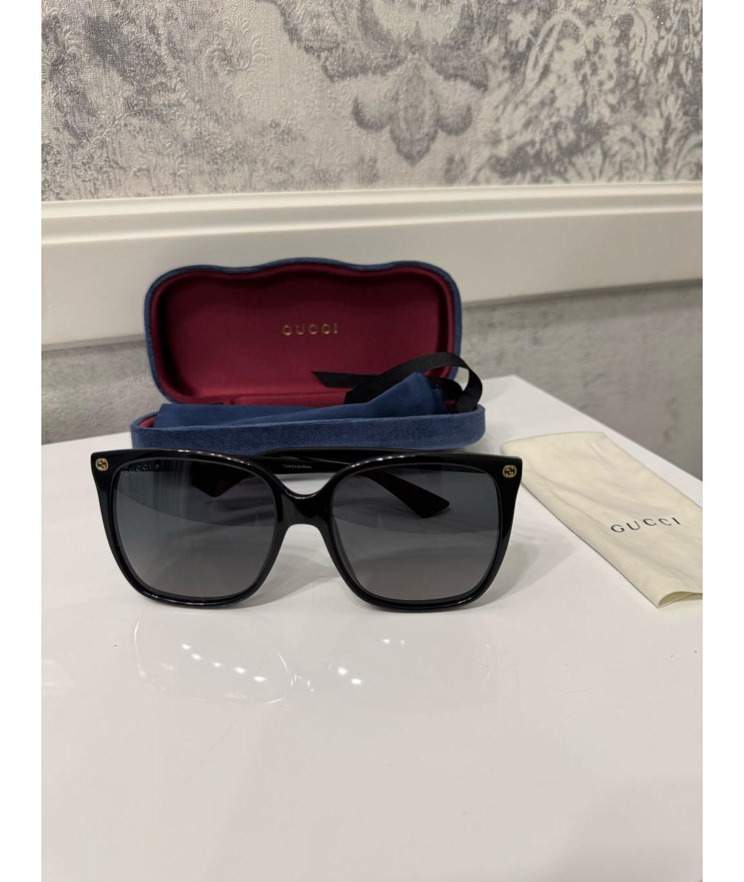 GUCCI Черные пластиковые солнцезащитные очки, фото 2