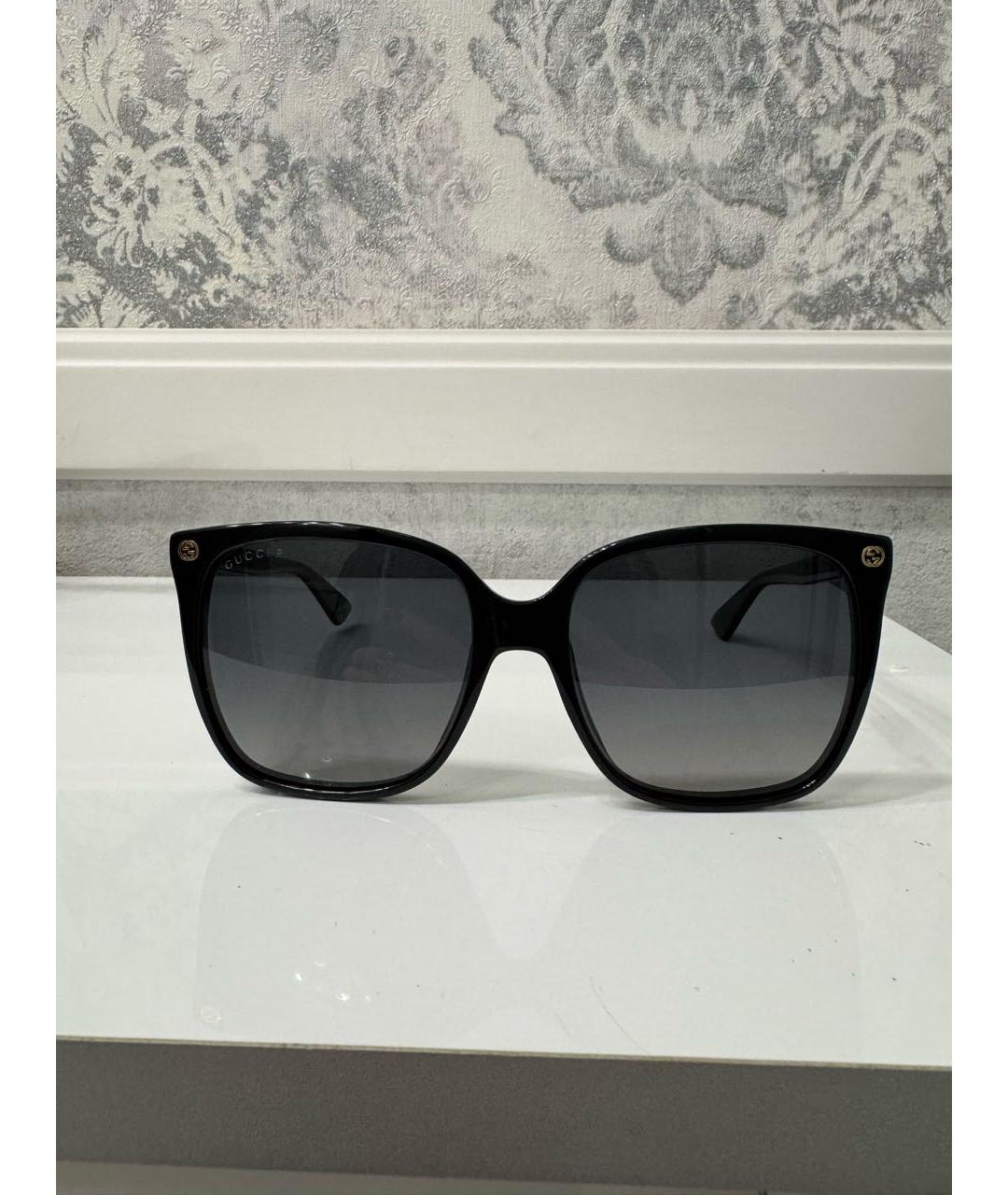 GUCCI Черные пластиковые солнцезащитные очки, фото 8